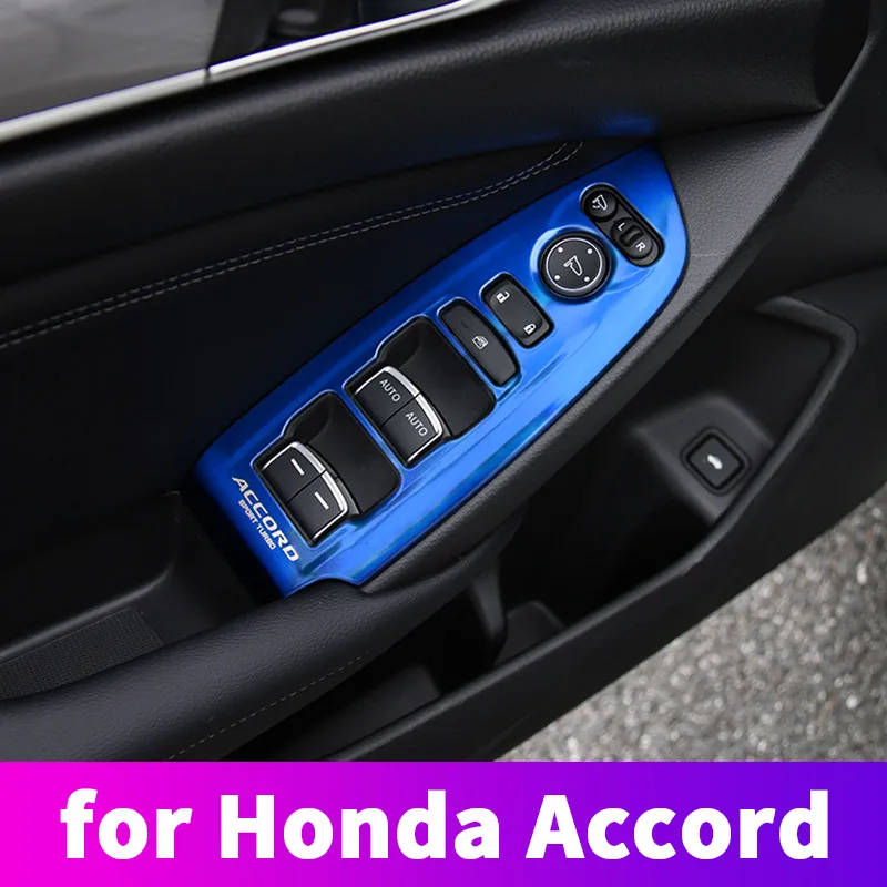 Для 10th Honda Accord дверные ручки из нержавеющей стали скольжения внутренняя дверная ручка кнопка Крышка панели панель декоративные Блестки A