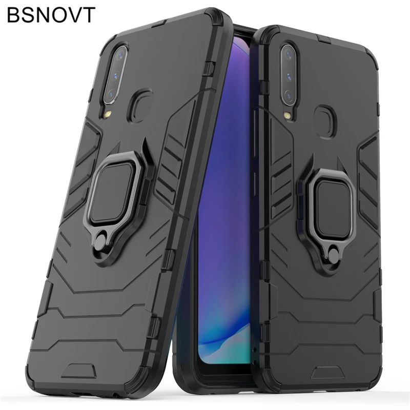 

For Vivo U3x Case Dirt-resistant Shockproof Bumper Magnetic Finger Ring Hard Case For Vivo U3x Cover For Vivo U10 Case BSNOVT