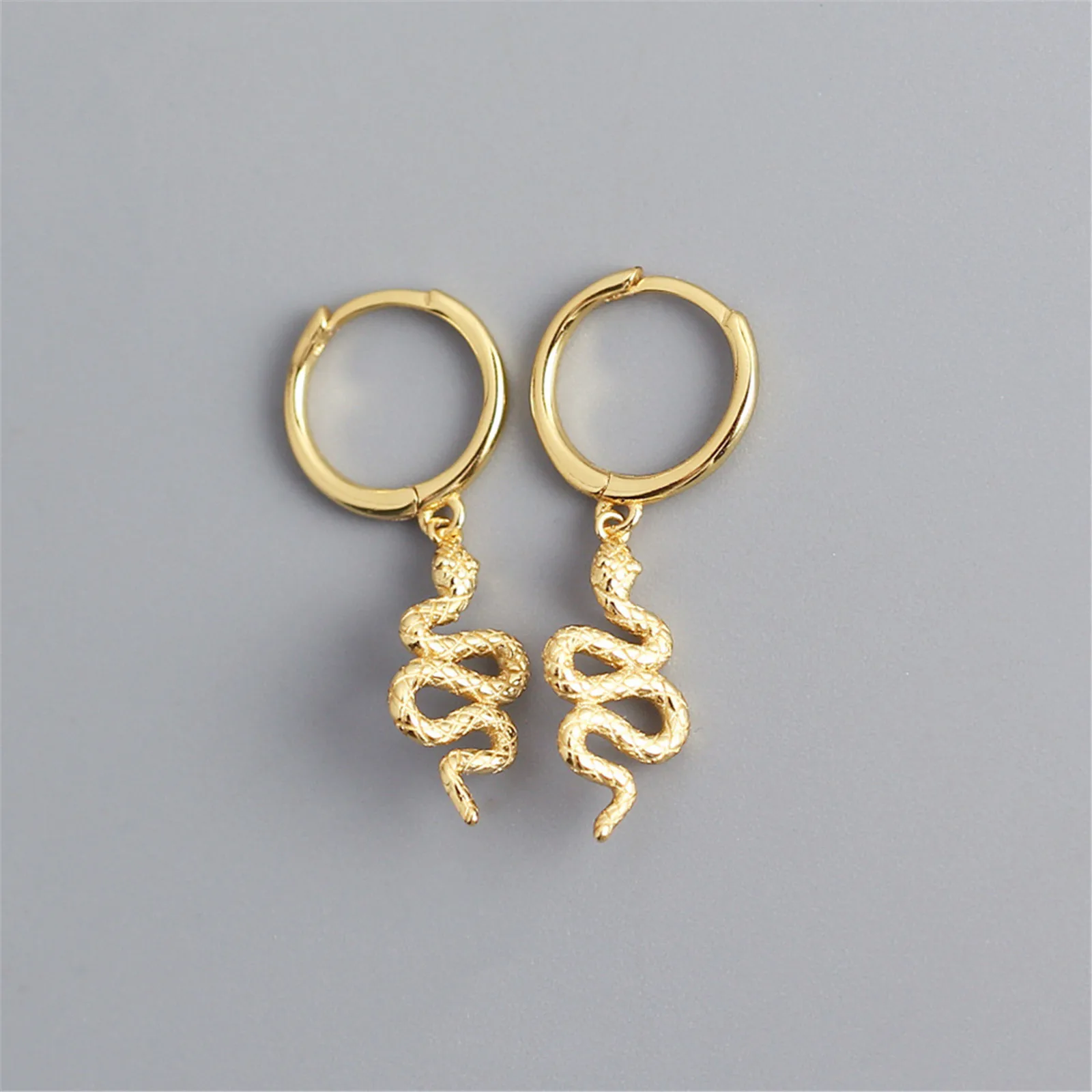 Snake Shape Tassel Stud Earrings Simple Design Sterling 925 Silver Ear Cicle for Women Girls Luxury Fashion Jewelry