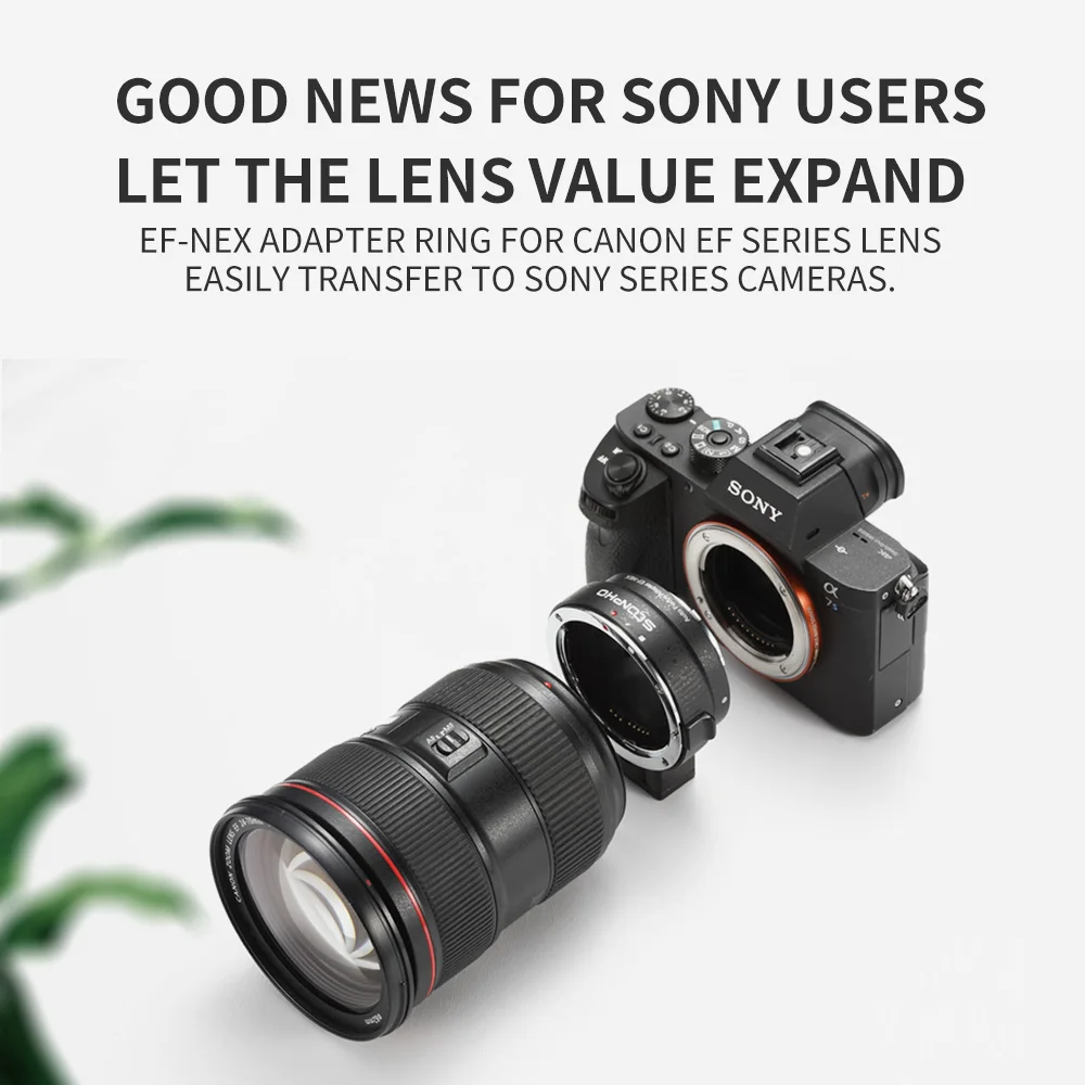 SOONPHO EF NEX адаптер для байонета объектива зеркальной камеры Sony USM Canon S объектив на E