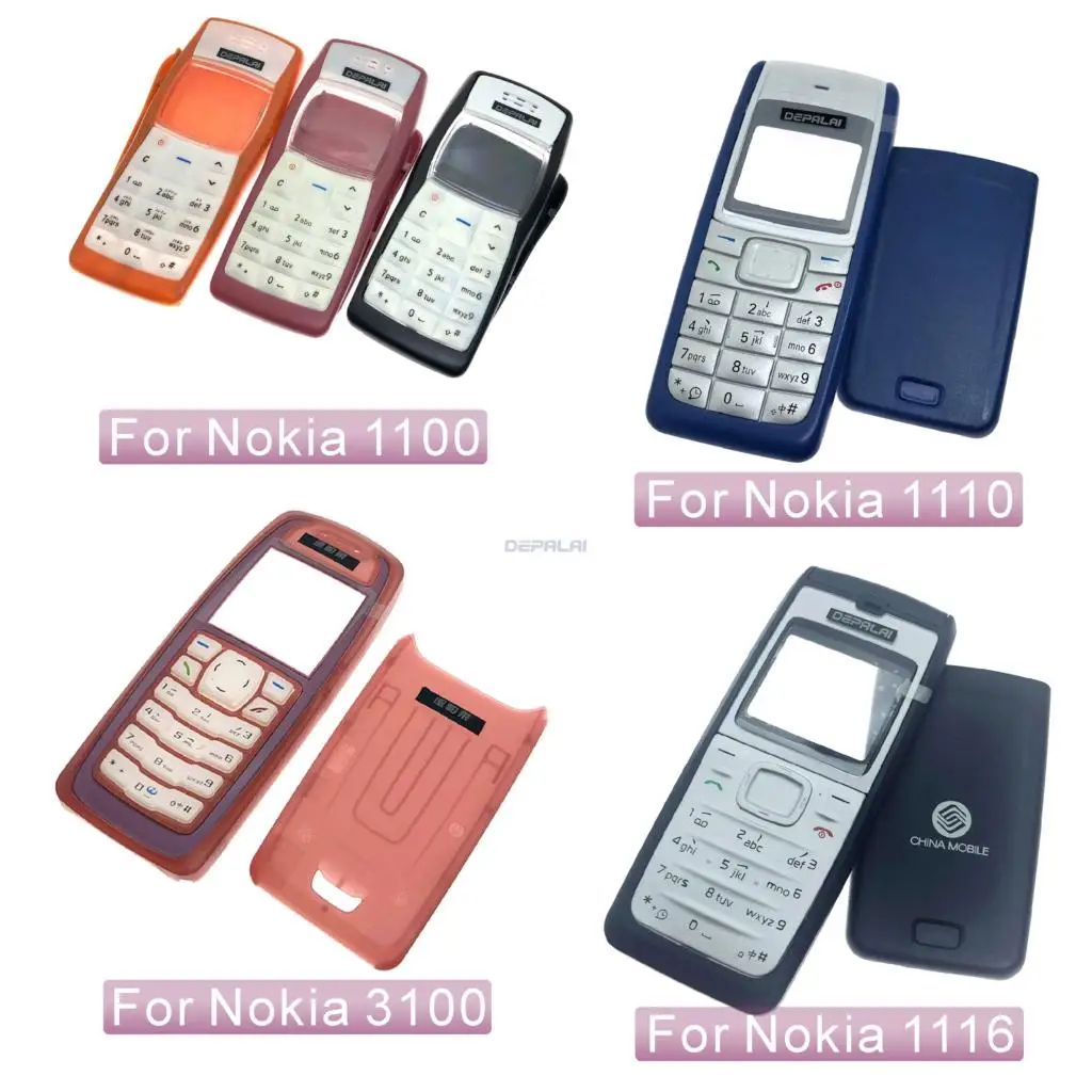 Полная передняя крышка клавиатуры для Nokia 1100 1110 1116 3100 батарея задняя высокое