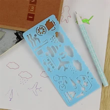 4 шт. милый художественный Графический Шаблон для рисования, канцелярские принадлежности, яркие цвета, линейка для студентов, детский трафарет, линейка, канцелярские принадлежности