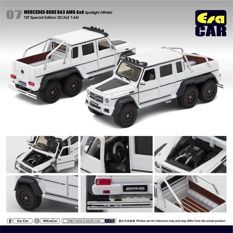 Era автомобиля 1: 64 AMG G63 6x6 пикап внедорожный зеленый красный и черный#06 прожектор белого и желтого цвета#07 литья под давлением модель автомобиля