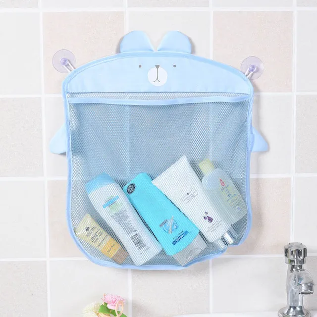 New Baby Bathroom Mesh Bag Sucker Design For Children Bath Toys Kid Basket Cartoon Animal Shapes Cloth Sand Toys Storage Net Bag 5