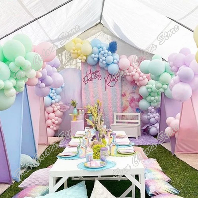 

225pcs Macaron Pink Memorial Day Welcome Party Arch Backdrop Baby Shower Celebration Decoration Birthday Balloon Garland Kits
