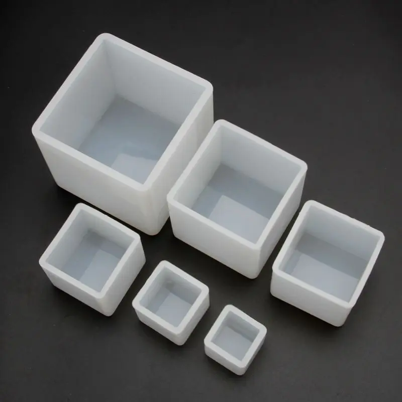 6Pcs Square Resin Mold Cube Silicone Molds Resin Casting Jewelry Making 6 Sizes Jewelry Tools