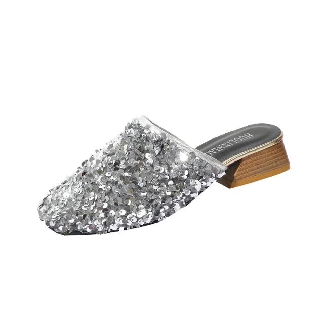 silver mules flat