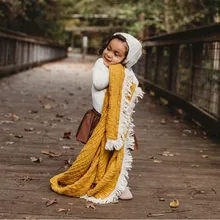 Одеяло из муслина для новорожденных с кисточками, одеяло для новорожденных, пеленка для новорожденных