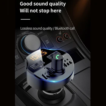 

TiOODRE NEW Universal Car Fm Transmitter Bluetooth 5.0 Car Mp3 Player Modulator Adapter TF Card Hands-Free Dual USB Smart Chip