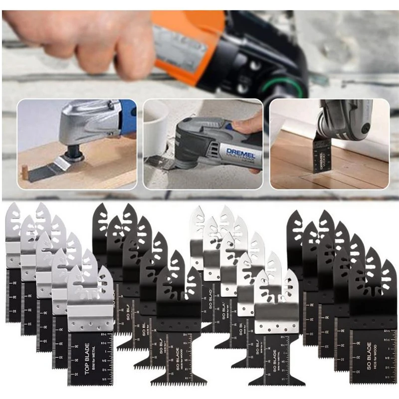 

20PCS Oscillating Multi Tool Saw Blade For Fein Bosch Multimaster Makita Bosch Cutting Wood Tools For Renovator Power Blades Set