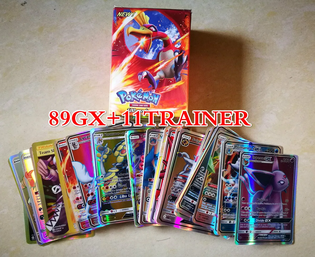 100 шт./компл. Pokemon TAKARA TOMY Trainer GX EX GA боевые игрушки хобби Хобби Коллекционные
