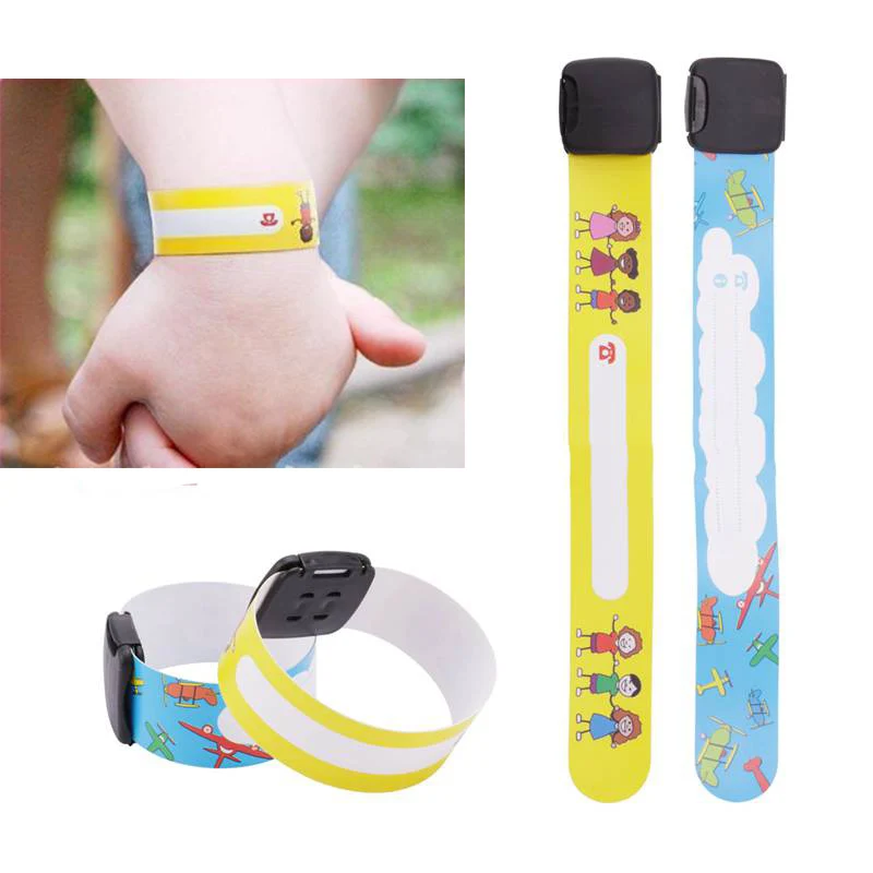1 шт. детский безопасный браслет для путешествий, защищающий от потери, безопасный идентификационный браслет для детей, регулируемый водонепроницаемый ремешок на запястье