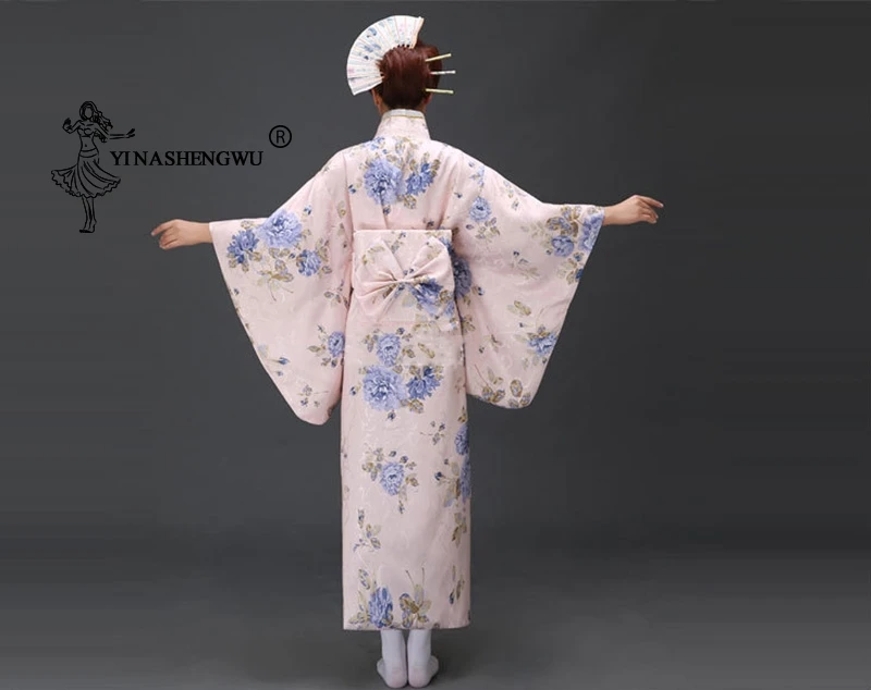 Сексуальная Гейша юката женщины Япония Femmes японский традиционный цветочный принт длинное кимоно сценический костюм маскарадный костюм