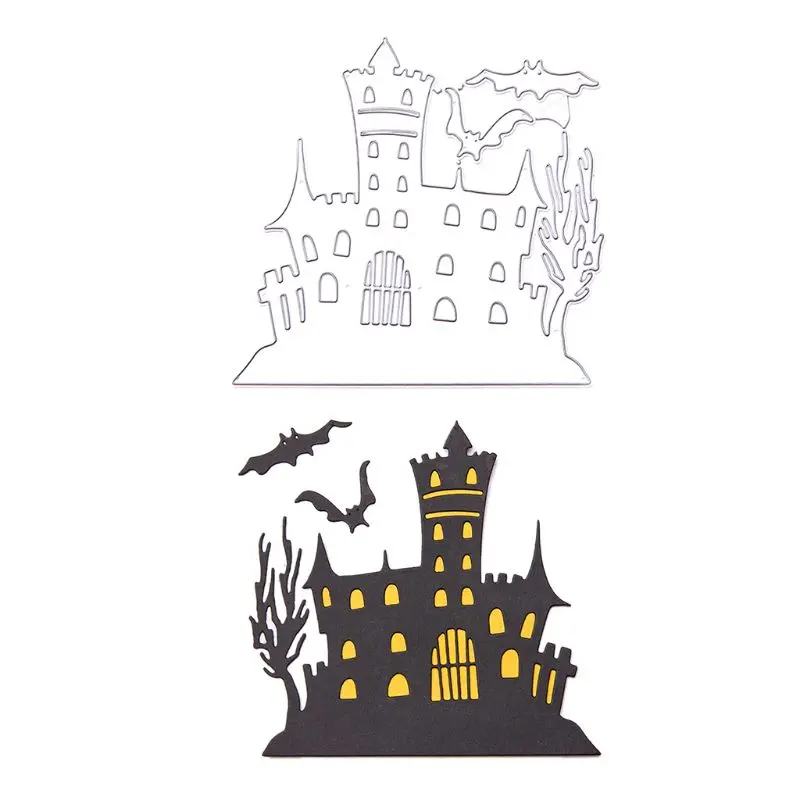 

Halloween Castle Bat Metal Cutting Dies Stencil DIY Scrapbooking Album Stamp Paper Card Embossing Crafts Decor