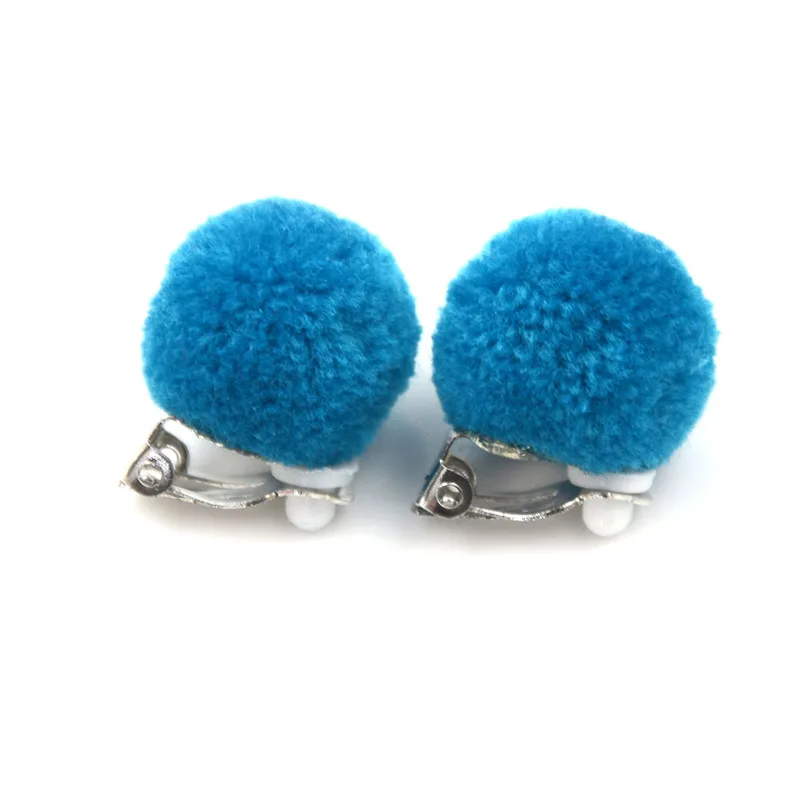 Ear clip 1 пара, длинные серьги с помпоном из мягкого кроличьего меха, подвеска-кристалл, серьги для женщин, ювелирное изделие, милый Рождественский подарок - Окраска металла: Ear clip