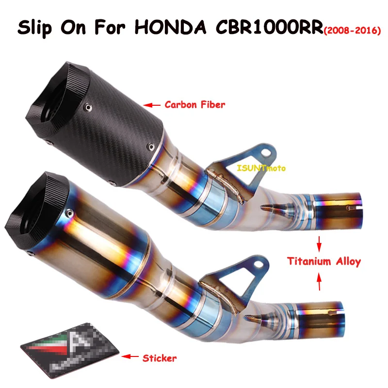 Для HONDA CBR1000RR CBR1000 RR 2008-2012 2013- мотоцикл AR выхлоп модифицированный титановый сплав средней звеньевой трубы глушитель