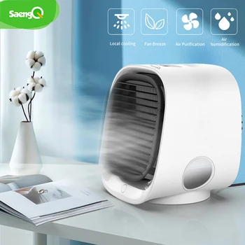 

saengQ Portable Fan Mini Air Conditioner Fan Humidifiers Air Cooler Fans USB Cooler Table Fan For Office Refrigerating Device