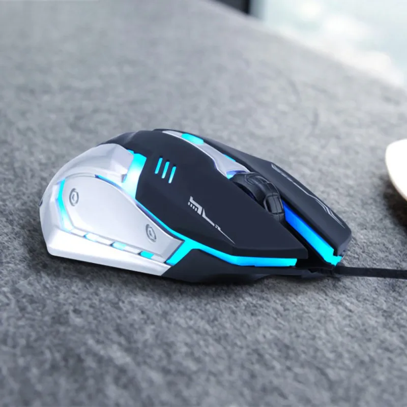 USB Проводная игровая мышь для ноутбука USB PC эргономичная оптическая световая мышь 7 цветов светодиодный пульсирующая подсветка 2400 точек/дюйм