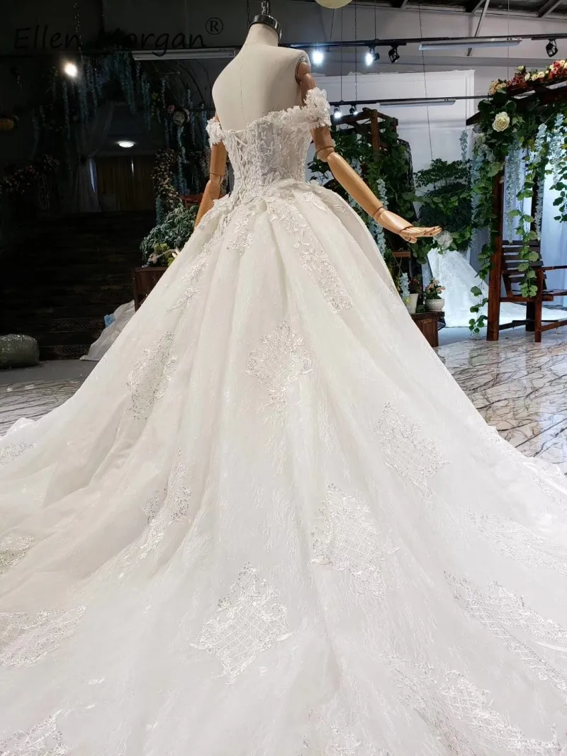 Милое элегантное кружевное свадебное платье Vestidos De Novia пышная аппликация без рукавов Бисер Кружева формальные свадебные бальные платья