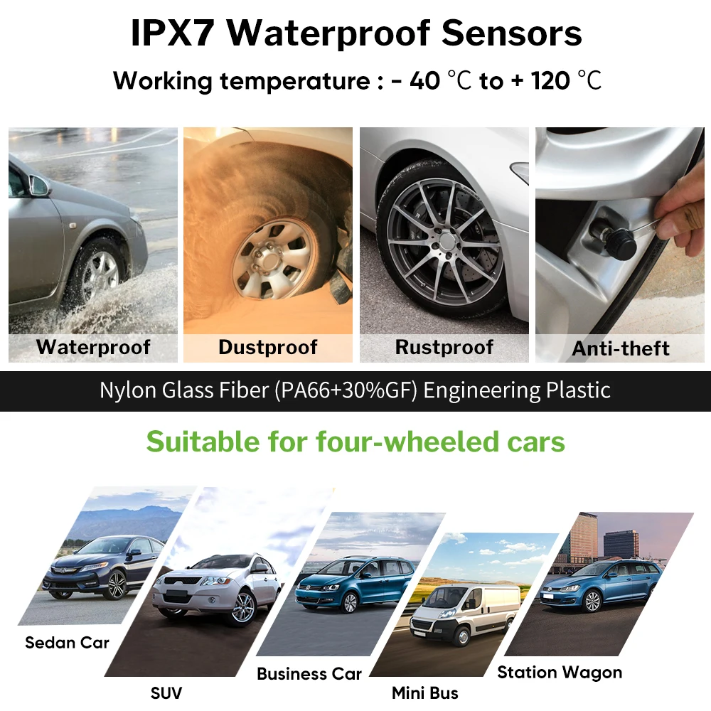 Deelife TPMS солнечный датчик давления в шинах Система мониторинга шины Внешний