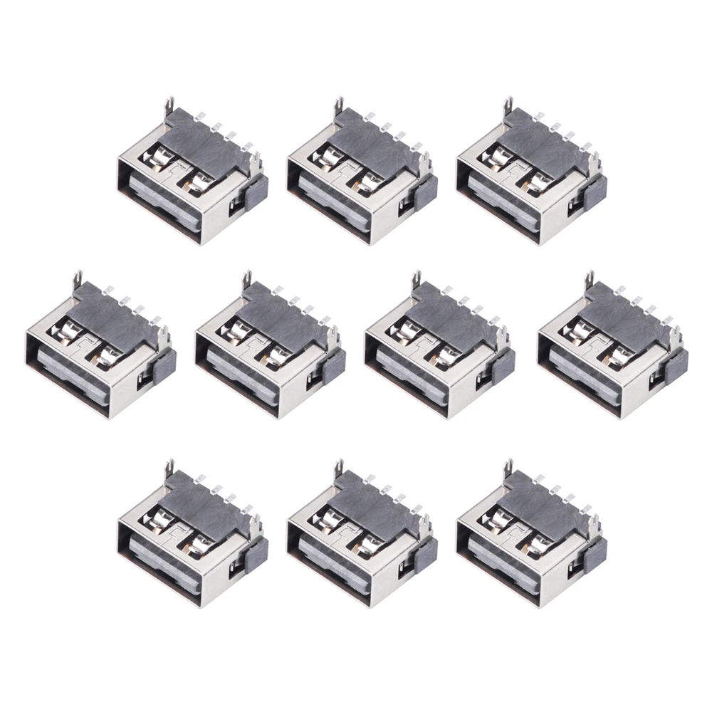 

10 pcs/lot USB 2.0 Type A 4 foot 4 Pin 30V 1.5A Connector Female Flat Port Jack Tail Plug Socket Electric Terminals