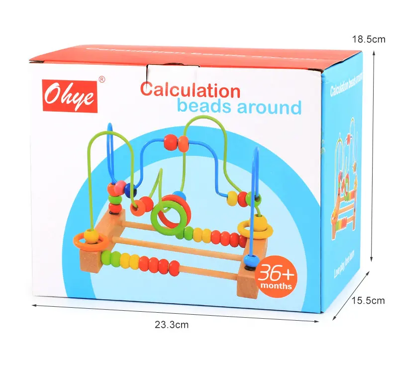 Расчетные бусины вокруг бука игрушки высокого качества, детская ранняя тренировка скользящая деталь головоломки, большие деревянные бусины детский сад