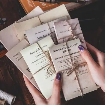 

50Pcs Vintage Famous Notes Memo Pads Old Letter English Words Label Message Note Bookmark Journal Material Paper Writing Paper