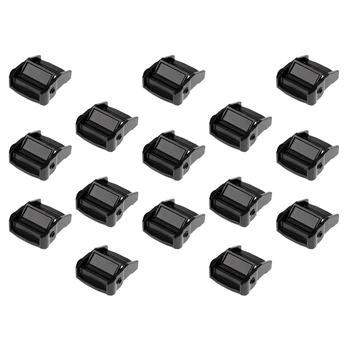

Count 15pcs Metal Aluminum 500kg Webbing Belt Cam Buckle Toggle Clip Black