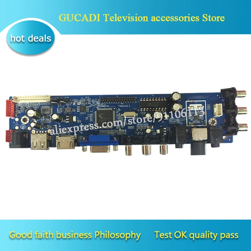 For T56UA1.21 LCD TV driver Board T56UA2.2 LED motherboard supports USB playback on various screens good working | Мобильные