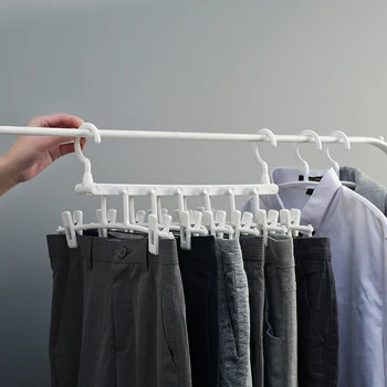 

Pant Rack Pants Hanger Multi-Layer Multi-Function Magic Collapsible Skirt Clip Storage Artifact Wardrobe Home