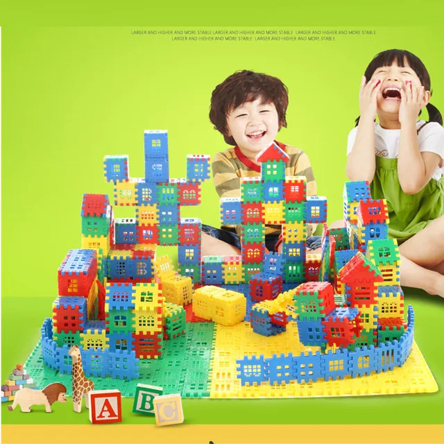 Large Size Plastic 3D Interconnecting Building Blocks Toys For Children Learning Colorful DIY Block Boys Toy Brain Game Gift 4
