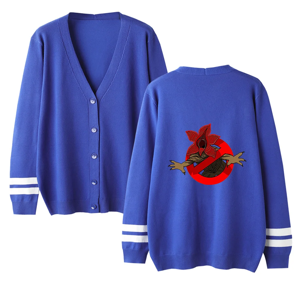 Странные Вещи v-образным вырезом мужской свитер-кардиган/женский модный Повседневный свитер странные вещи кардиган свитер синий Повседневный Топ