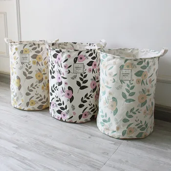 

Color printing receive a bucket of cotton and linen cloth art the hamper laundry basket cartoon receive folding receive basket