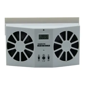 

Solar Car Ventilation Fan / Double Air Outlet Car Exhaust Fan / Solar Car Desuperheater R-8032 Black And White