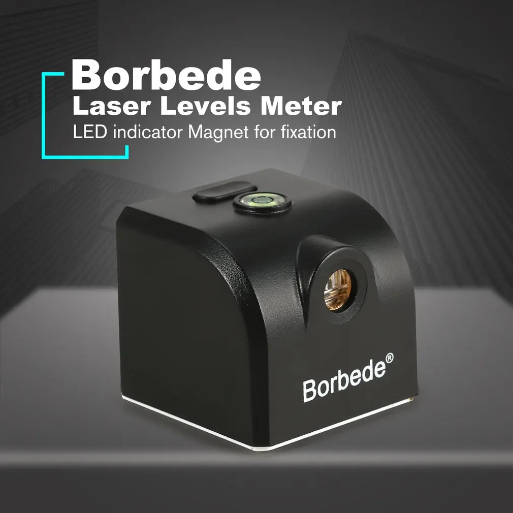 

Mini Cross Red Laser Levels Meter 2 line 1 point 650nm Leveling Instrument with LED indicator Magnet fixation