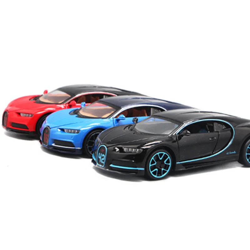 Коллекция 1:32 металлический сплав откатная модель Sportscar Bugatti Veyron 14 см литая модель игрушечного автомобиля дисплей для детей и взрослых - Цвет: Black