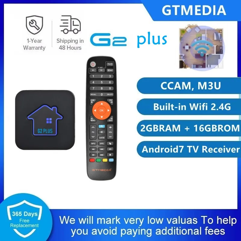 Смарт ТВ-приставка GTMEDIA G2 Plus Android 11 ТВ-приемник с поддержкой Wi-Fi | Электроника