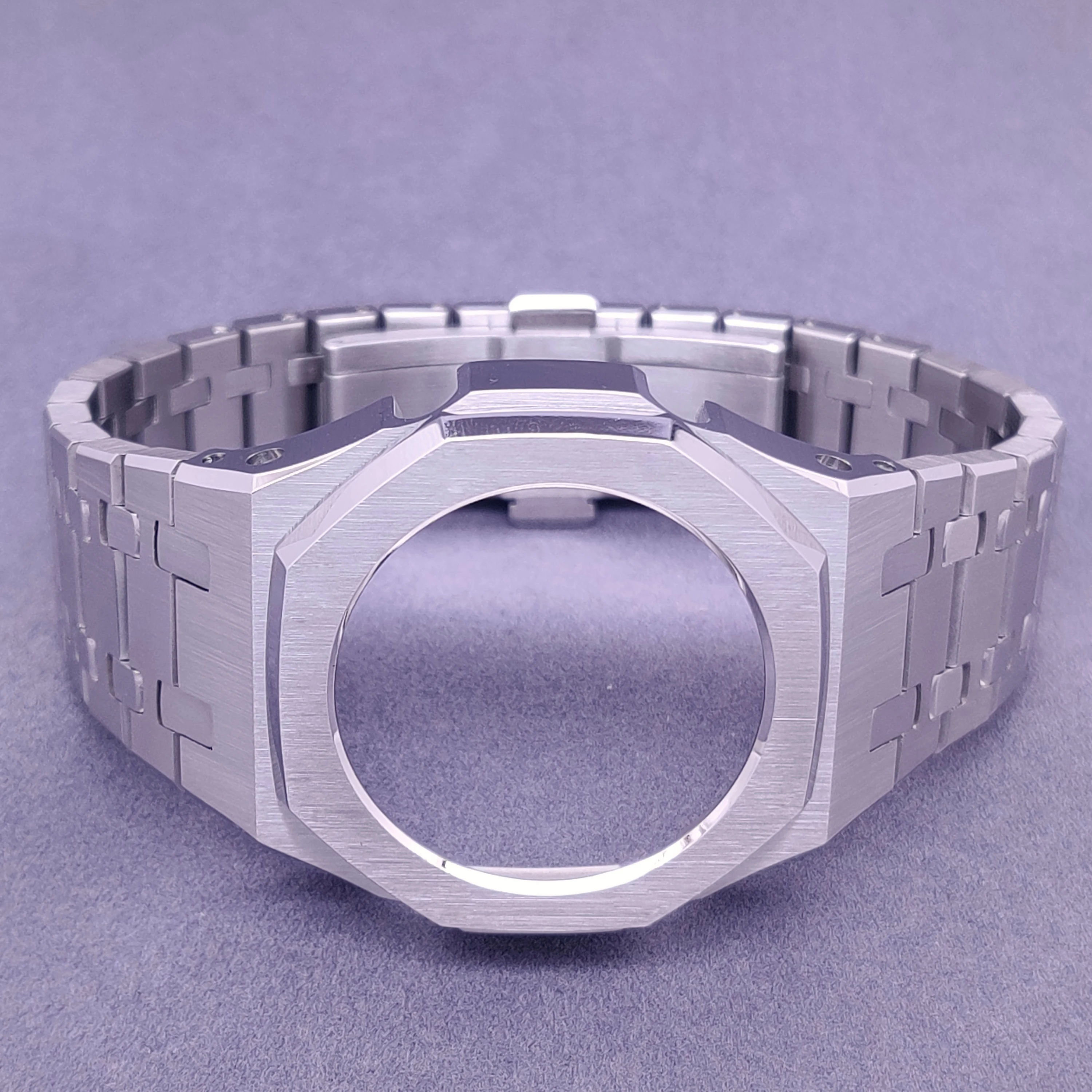 GMAS2100 Hontao Casioak Mini All Metal Mod kit Watch Case Bezel with Screw Watch Band DIY Stainless Steel for Smallest GMA-S2100