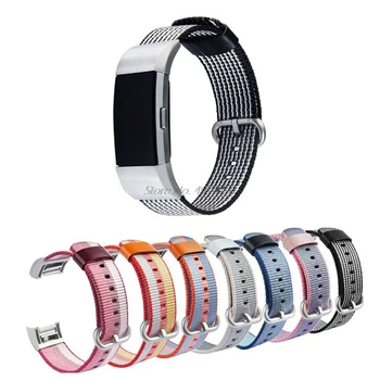 

Fashion Colorful Nylon Watch Straps For Fitbit Charge 2 HR Strap Bands Metal Connector For Fitbit Charge2HR watch Band Newest