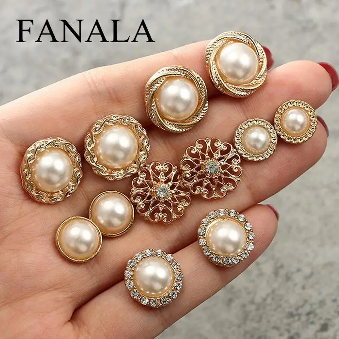 

6 pairs Floral Shape earrings large for women earrings pearl pendant earrings trend fashion jewelry suit to part appointment