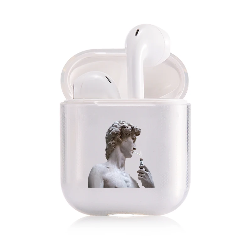 Забавный чехол знаменитостей для наушников Apple airpods, чехол Mona Lisa Jesus Van Gogh Bluetooth Pop AirPods, прозрачный жесткий чехол - Цвет: I01104S