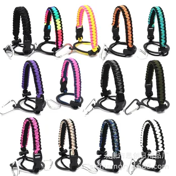 

Hydro Flask Paracord Handle Strap With Safety Ring And Carabiner Coffee Bottle For Outdoor Skiing Camping Riding Lid Strap