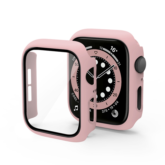 for Apple watch Case 45mm 41mm 44mm 40mm 38mm 42mm PC creen protector bumper Tempered Glass for iwatch series 7 6 SE 5 4 3