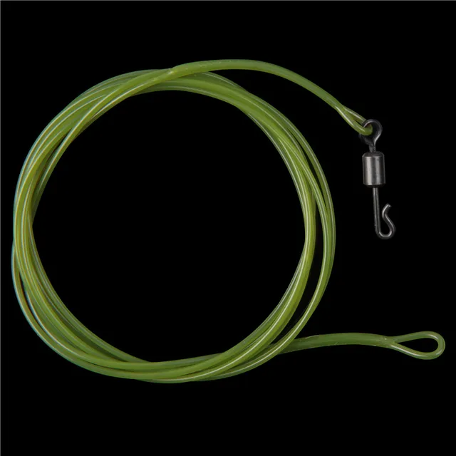 5pcs 40LB Carp fishing leader Line Fluorocarbon wire leader fly fishing  leading line with lead clip Quick Change Swivel 1M - AliExpress