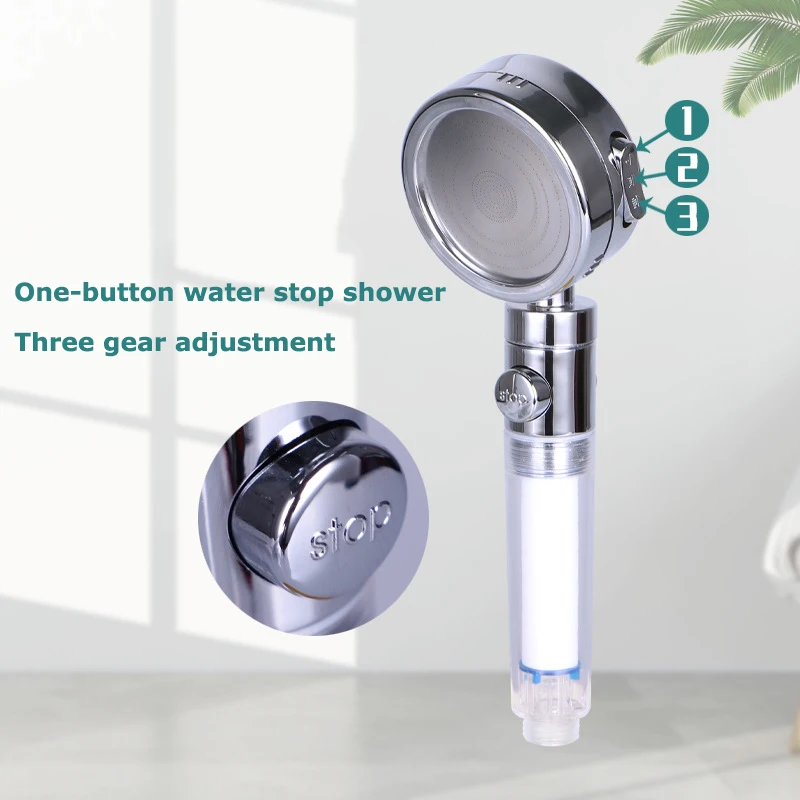 

3 Modes High Pressure SPA Rainfall Adjustable Shower Head ABS Plastic Water Saveing Handheld Detachable ShowerHead