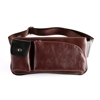 

Waist Packs Men Fanny Bag Male Fashion Waist Bag PU Leather Crossbody Bags Organizer Chest Pack Waist Pack Necessity Waist Belt