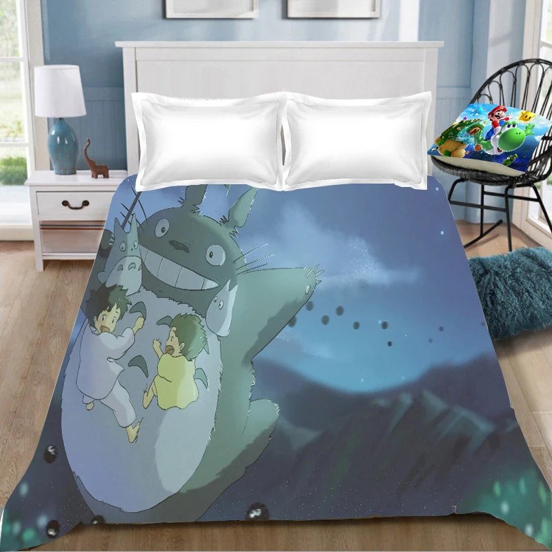 Тоторо аниме печать простыня Vegeta Хаяо Миядзаки Tonari No Totoro детская комната Простыня Постельное белье(без наволочки