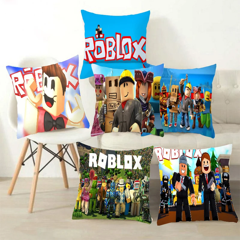 Descuento 45x45cm Roblox funda de Anime juego almohada cubierta de dibujos animados sofá estampado lindo cojín para coche o sofá cubierta niño dormitorio decoración del hogar 7WJoR8q331Y