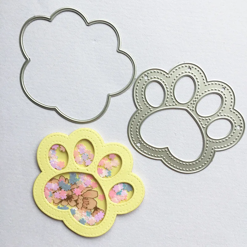 

Dog Paws Shake Card Metal Cutting Dies For Scrapbooking Card Making