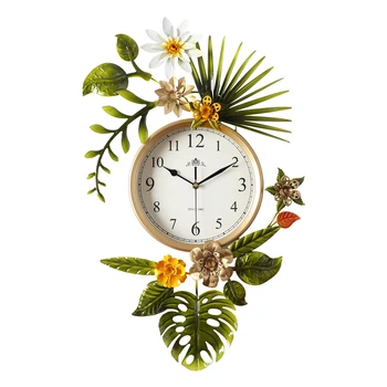 

Art Vintage Wall Clock Large Luxury European Personality Silent Creative Metal Wall Clock Living Room Reloj Home Decor DA60WC